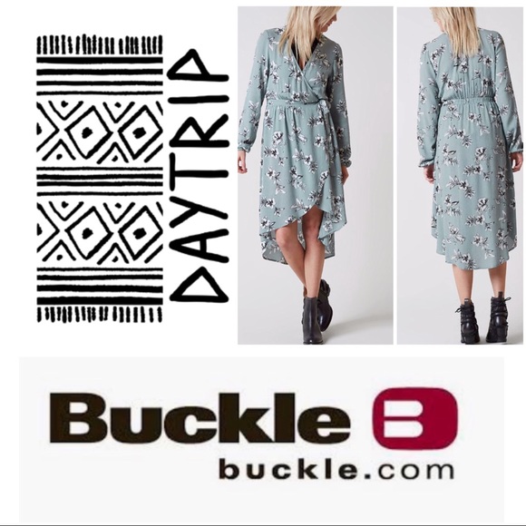 🆕Pretty Hi•Low Floral Wrapped Long Sleeves Dress - Picture 2 of 15